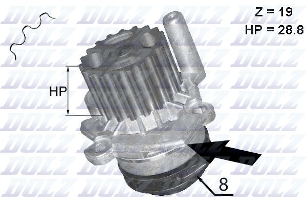 Pompe à eau, refroidissement du moteur - A224