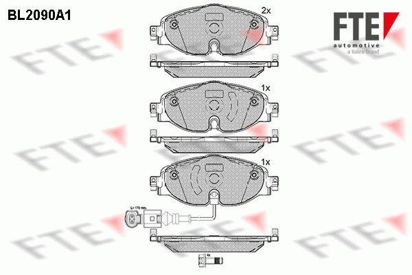 Kit de plaquettes de frein, frein à disque - BL2090A1