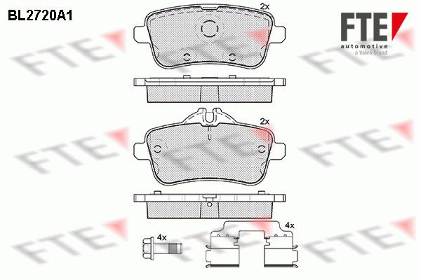 Kit de plaquettes de frein, frein à disque - BL2720A1