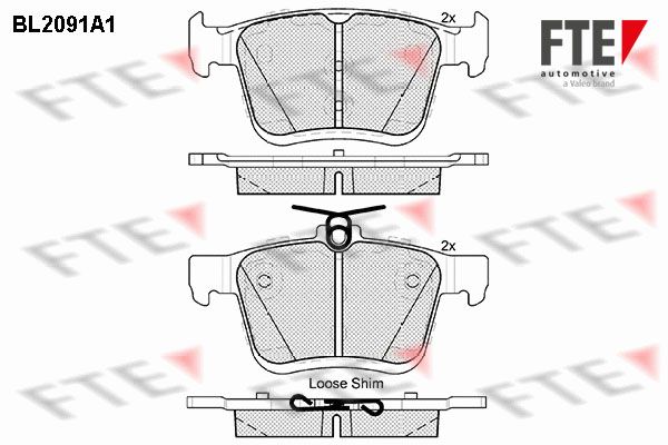 Kit de plaquettes de frein, frein à disque - BL2091A1