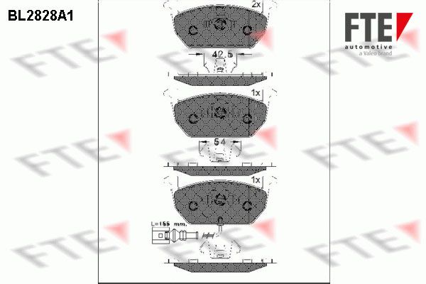 Kit de plaquettes de frein, frein à disque - BL2828A1