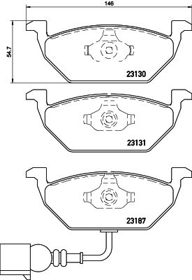 Kit de plaquettes de frein, frein à disque - 8DB 355 008-551