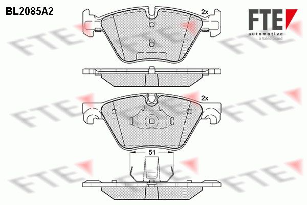 Kit de plaquettes de frein, frein à disque - BL2085A2