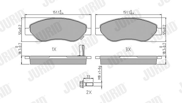 Kit de plaquettes de frein, frein à disque - 573205J