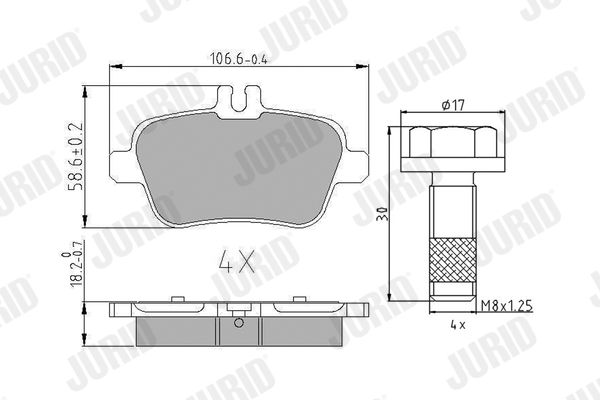 Kit de plaquettes de frein, frein à disque - 573370J