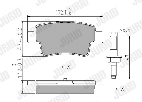 Kit de plaquettes de frein, frein à disque - 573166J