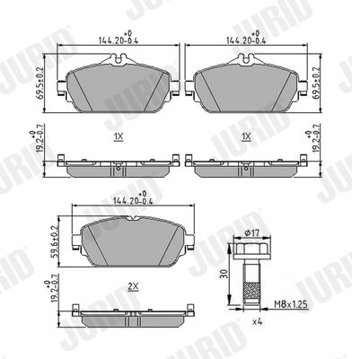 Kit de plaquettes de frein, frein à disque - 573671J